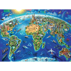 Ravensburger puzzle (slagalice) 300XXLpcs World Landmarks Map RA13227