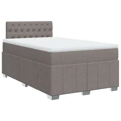 Vidaxl Box spring postelja z vzmetnico taupe 120x200 cm blago