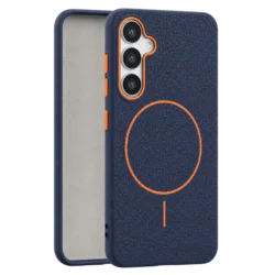 Leather Grip MagSafe maska za Samsung Galaxy S25 - Plava