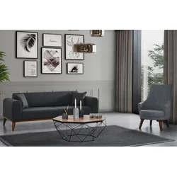 Atelier del Sofa Trosed na razvlačenje Cofi 90x80x222cm Antracit