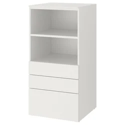 SMASTAD / PLATSA Biblioteka, bela bela/s 3 fioke, 60x57x123 cm