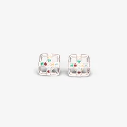 MAPLE Cross Earrings Silver 925 / Topaz Universal
