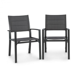 Blumfeldt Torremolinos, vrtne stolice, 2 komada, aluminij, comfortmesh, tamnosiva
