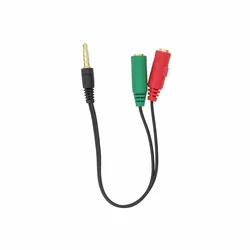 Adapter-AVDIO Jack 3,5M 4-pin - 2x3,5Ž stereo SBOX