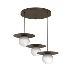 Luster na sajli FLAT 3xE27/15W/230V braon