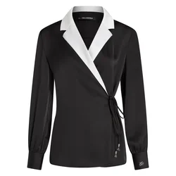 Karl Lagerfeld Bluza črna/bela