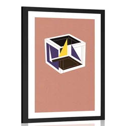 Plakat s paspartujem kocka v pisani izvedbi - 30x45 no frame