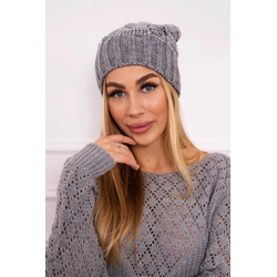 Kesi Cap with fleece Paryż K213 light gray