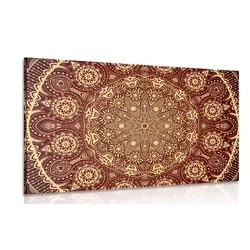 Slika okrasna Mandala s čipko v bordo barvi - 120x80