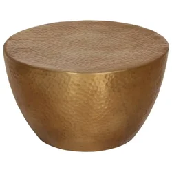 Stolić za kavu od čekićanog aluminija O 50 x 30 cm mjedeni
