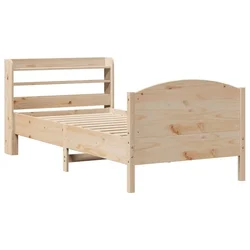 Vidaxl Posteljni okvir brez vzmetnice 75x190 cm trdna borovina