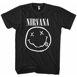 Nirvana Majica White Smiley Unisex Black M