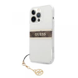 Maska Guess 4G Stripe Charm za iPhone 13 Pro 6.1 braon (GUHCP13LKB4GBR)