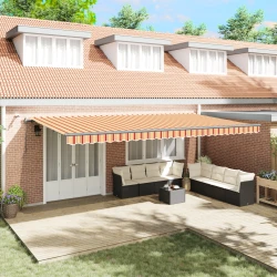 Tkanina za tende Žuta i narančasta 600 × 300 cm Poliester