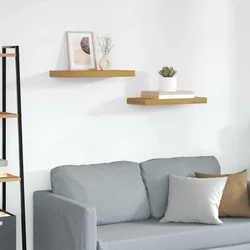 Polica na zidu Zidne 2 pcs Bež 50 x 23 x 4 cm Konstruirano drvo
