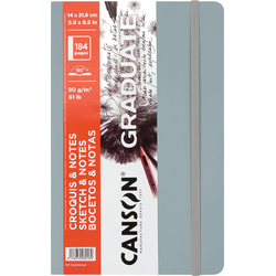 Canson Book Hardbound Graduate Sketch & Notes 21,6 x 14 cm 90 g Light Grey Skicirka