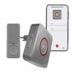 Bežični zvonac za utičnicu GoSmart 230V + 1xCR2032 siva Wi-Fi