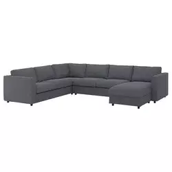 VIMLE Ugaona sofa ležaj i lenjivac, 5-sed, Gunnared zagasitosiva