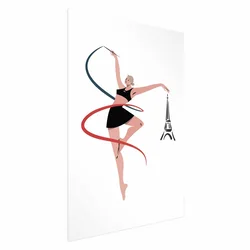 shumee Plakat - Ilustracija ženske s trakom - ritmična gimnastika