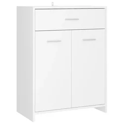 Vidaxl Kopalniška omarica bela 60x33x80 cm iverna plošča