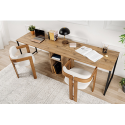 Hanah home Radni sto 240x74x60?cm Bež-Crni