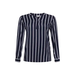 KAFFE CURVE Bluza Sida temno modra/bela