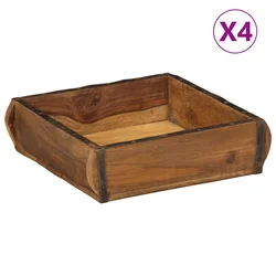 Pladanj 4 pcs Smeđa 29 x 31 x 10 cm Čvrsto drvo iz reciklaže