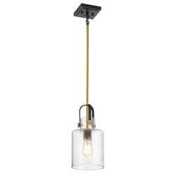 Quintiesse QN-KITNER-P-NBR - Luster na šipci KITNER 1xE27/60W/230V zlatna/crna
