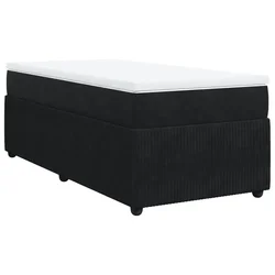 Vidaxl Box spring postelja z vzmetnico črna 90x200 cm žamet