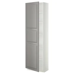 METOD Visoki element s policama, bela/Bodbyn siva, 60x37x200 cm