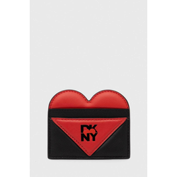 Usnjen etui za kartice Dkny HEART OF NY črna barva, R411ZF07