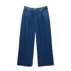 Pull&Bear Elegantne kavbojke temno modra/bela