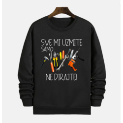 MAFIMI Muški duks Sve mi uzmite samo alat ne dirajte, Crni