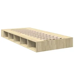 Vidaxl Posteljni okvir sonoma hrast 75x190 cm inženirski les
