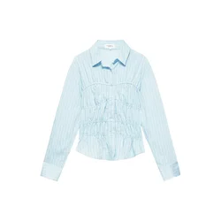 Pull&Bear Bluza svetlo modra / bela