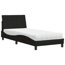 Vidaxl Postelja z vzmetnico Hanko črna 80x200 cm blago