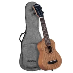 CASCHA Soprano Ukulele Mahogany Solid incl.bag CUSMS1