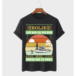 MAFIMI Muška majica Bolje loš dan na pecanju 1, Crna