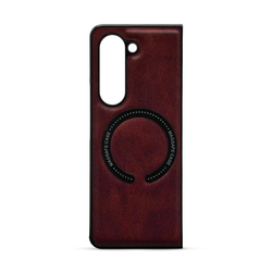Maska za telefon MAGSAFE LEATHER CASE za Samsung Z FOLD 5, Bordo