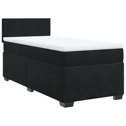 Vidaxl Box spring postelja z vzmetnico črna 80x200 cm žamet