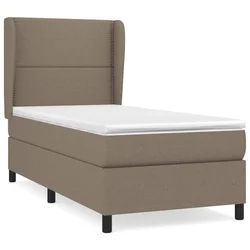 Vidaxl Box spring postelja z vzmetnico taupe 100x200 cm blago