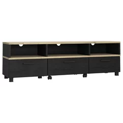 NISKA KOMODA  161,6/48,5/41,3 cm  crna, boja hrasta