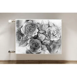 tulup.si Pokrov radiatorja Črno-bele vrtnice 80x60 cm
