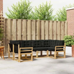 Set vanjskih sofa s jastukom 6 pcs Bijela i crna