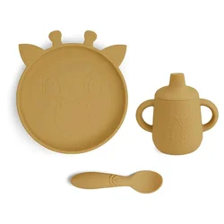 Nuuroo Silikonski set za jelo Elke Dusty Yellow