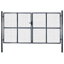 Mrežasta vrtna vrata od pocinčanog čelika 300 x 150 cm siva