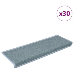 shumee vidaXL Stopniščne preproge 30 kosov 65x21x4 cm modre