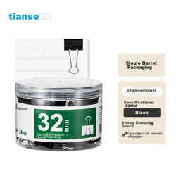 Tianse Kancelarijske štipaljke, 32 mm, 24 komada, Crne