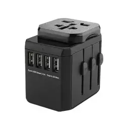 MicroConnect Potovalni adapter Adapter, 4 USB A Universal - EU power