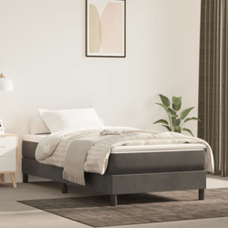 vidaXL Box spring postelja z vzmetnico temno siva 80x200 cm žamet